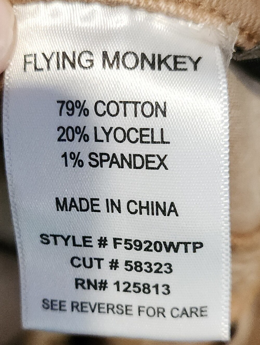 Dayna Flying Monkey Jeans Brown Sugar 24 Utility Pockets High Waist Straight - Picture 5 of 7